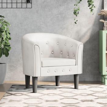 Sillón de carlinga en cuero sintético blanco Vidaxl con diseño ergonómico, estructura resistente, tapizado en poliuretano fácil de limpiar y base estable