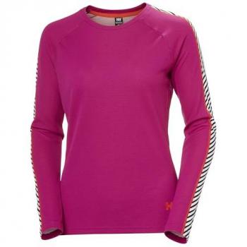Helly Hansen Women's Lifa Active Stripe Long Sleeve Baselayer Top - Magenta, Size S