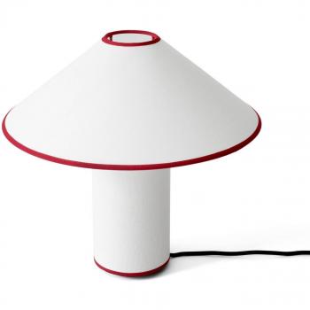Lámpara de mesa Colette ATD6 de &Tradition, algodón-lino, blanco/merlot