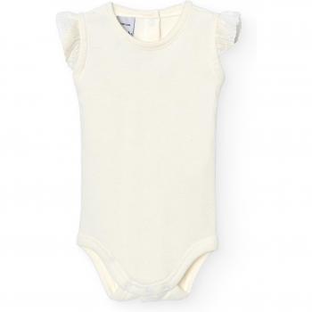 Pack de 2 bodys de bebé Babidu con tirante y puntilla en batista 1x1