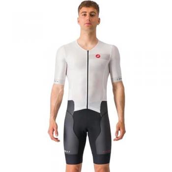 Traje de Triatlón Castelli Free Sanremo 2 Manga Corta Rosso Corsa Blanco Polar Negro - 3XL