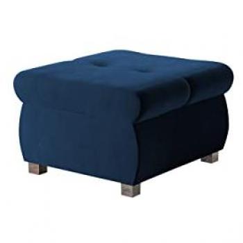Puf Reposapiés Comfivo 122, Magic Velvet Azul, 60 x 60 x 39 cm, Estructura de Metal