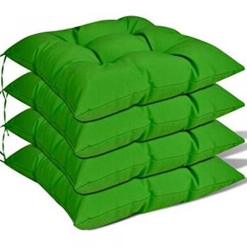 vidaXL Conjunto de 4 Cojines Verdes de los Asientos Almohadas Espesor de 8 cm