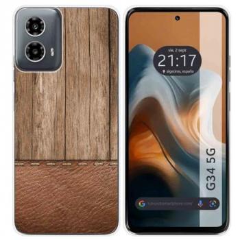 Funda de Silicona para Motorola Moto G34 5G Diseño Madera 09