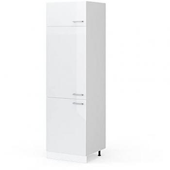Armario empotrado para frigorífico R-Line, Blanco alto brillo, 60 cm Vicco