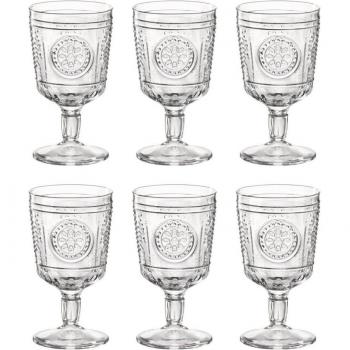 Copa de Vidrio Bormioli Rocco Romantic 32CL Transparente con Relieve - Fabricada en Italia y Reciclable (Pack de 6)