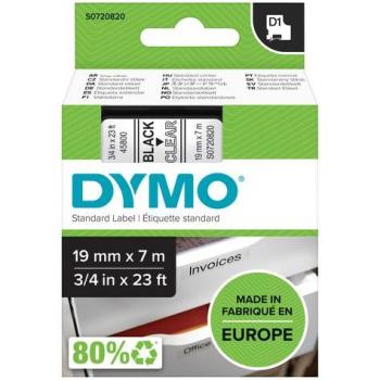 Cinta Laminada para Rotuladoras Dymo D1 45800 LabelManager™ Negro Transparente