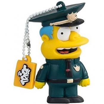 Tribe Simpson Springfield Pendrive - Memoria USB Flash Drive 2.0, de goma, de 8 GB con llavero, diseño Chief Wiggum