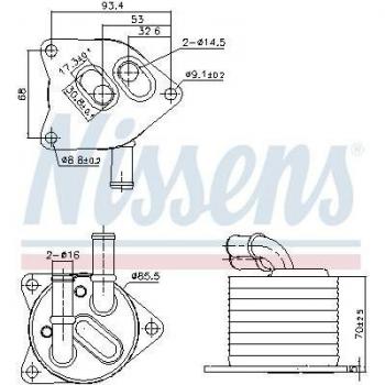 Radiador de aceite NISSENS 91396 para transmisión automática, compatible con diversas marcas y modelos, diseñado para enfriar el fluido de transmisión y mejorar el rendimiento del sistema