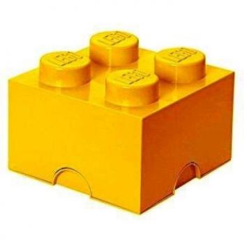 LEGO 4-Stud Storage Brick - Cool Yellow - Stackable Storage Box