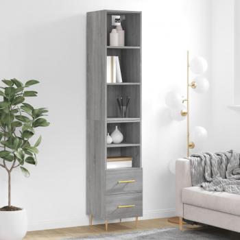 Aparador alto de madera multicapa gris Sonoma 34,5x34x180 cm