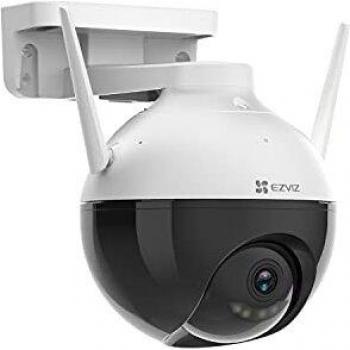 EZVIZ WiFi Cámara Bala de Vigilancia Exterior 1080p PTZ, IP Pan&Tilt Cámara de Seguridad con Visión Nocturna Colorida, IA Integrada con Defensa Activa Luz Estroboscópica, Compatible con Alexa, C8C
