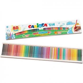 Estuche Carioca Tita Maxi Rainbow 80 Lápices de Colores Surtidos