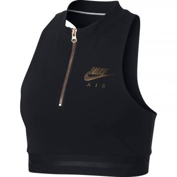 Nike W NSW Air Tank Crop, Camiseta para Mujer, Mujer, 930537 010, Black/Rose Gold/Black, Large