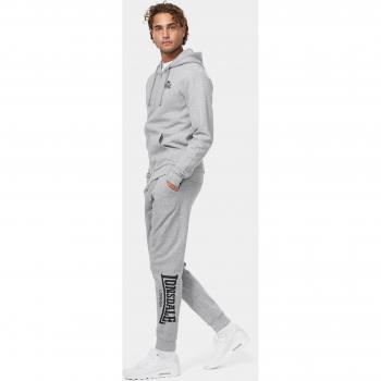 Lonsdale Lhanbryde Men's Regular Fit Hooded Tracksuit - Marl Grey/Black