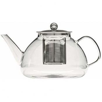 Tetera de vidrio y acero inoxidable con filtro - 1,3 L