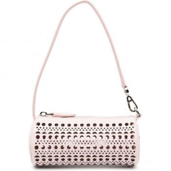 Alaia Women's Tube Mini Leather Shoulder Bag in Powder, Size UNI, Color: Pink