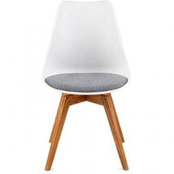Cada Design: Davos silla color blanco/gris/roble-Sillas de Comedor