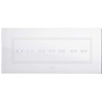 Placa Táctil de Vidrio 6/7 Módulos para 7 Controles Retráctiles Color Blanco Acabado Brillante 44PVTC7