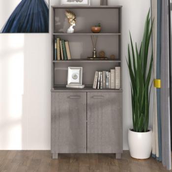 vidaXL HAMAR Light Grey Solid Pine Highboard Storage Cabinet