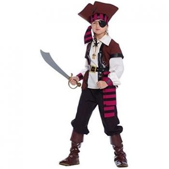 Guirca - Jack Sparrow Disfraz Pirata de los siete mares, multicolor, para niño 10/12 años, 85373