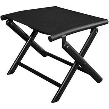 Sonata Folding Footstool Black Aluminium and Textilene, 41x49.5x38 cm