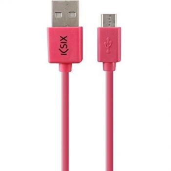 Cable de 1 m, Conectores USB y Micro USB, Rosa