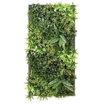 Cuadro Vegetal Giungla con Marco de PVC Negro, 100x50 cm