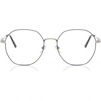 Montura Completa Metálica Ovalada Negra para Hombre - Gafas Recetadas Anti-Azules - SmartBuy Collection