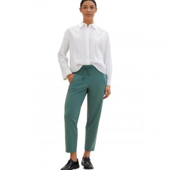 Pantalón pitillo de mujer liso con cordón de ajuste
