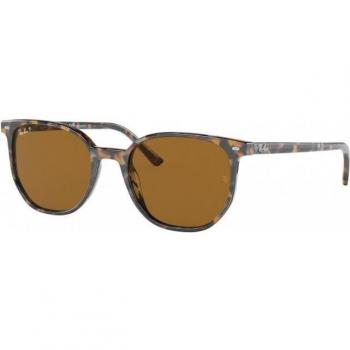 Ray-Ban RB2197 Elliot Polarized Square Sunglasses in Havana with Brown Grey Lenses (52mm)