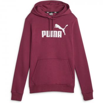 Sudadera con capucha Puma Essentials Logo Slim granate blanco mujer - S