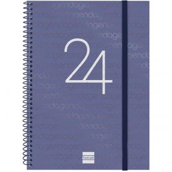 Agenda Finocam 741451024 E10 Semana Vista Horizontal Espiral Año 2024 Azul 155x212 mm