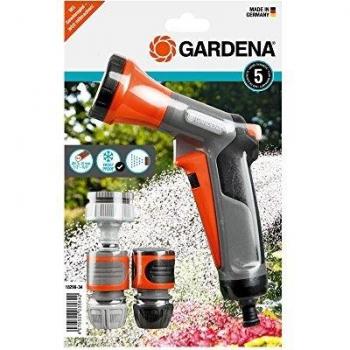 Set Completo de Aspersores Gardena con Regulador de Agua y Conectores, Color Gris/Naranja