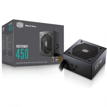 Cooler Master MasterWatt 450 EU - Fuentes de alimentación, Semi-Fanless Modular, 80 Plus Bronze, 450W, MPX-4501-AMAAB-EU