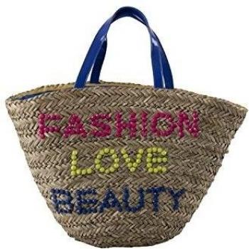 Bolsa playa piscina mujer ROMEO GIGLI beige de hombro de paja V85
