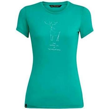 SALEWA Deer Dri-rel W S/S tee, Camiseta para Mujer, Mujer, Camiseta, 00-0000027329, Verde