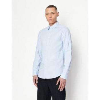 Armani Exchange Men's Casual Long Sleeve Basic Blue Shirt, Size S
