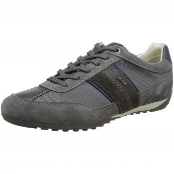 Geox U WELLS C, Men's Low-Top Trainers Sneaker, DK GREY, 6.5 UK