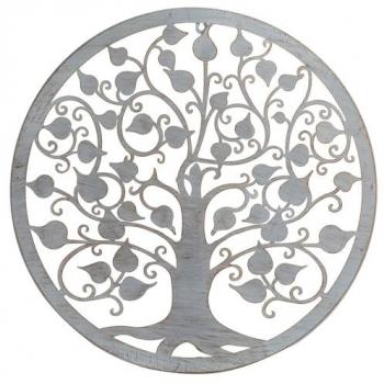 Aplique de Pared en Metal Forma de Sol - 50 cm x 1 cm x 50 cm, Color Gris