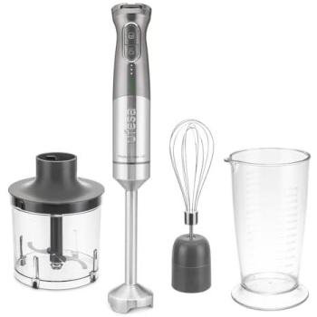 Batidora de Mano Recargable Ufesa Neptune Max Go, 2000 mAh, 5 Velocidades, USB-C, 4 Cuchillas, Picadora 500ml y Vaso Medidor 700ml