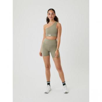 Borg High Waist Comfort Shorts Green, M