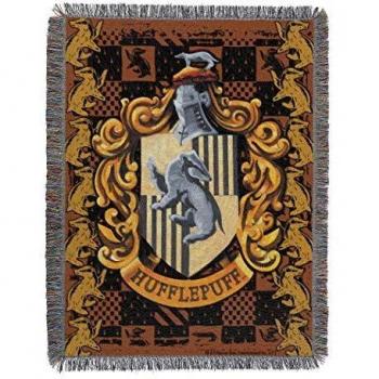 Northwest Harry Potter, Hufflepuff's Crest Woven Tapestry Throw, 48 x 60