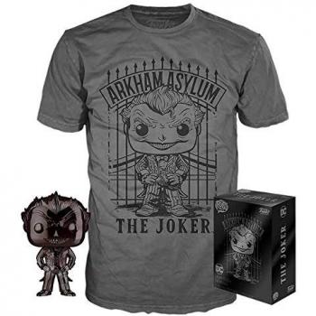 Set figura POP Tee DC Comics The Joker Exclusivo con camiseta de manga corta y figura Funko Pop del personaje The Joker
