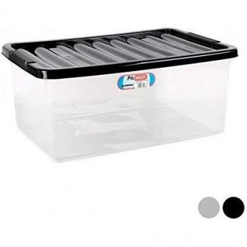 Premier Caja de almacenaje Base Clara y Tapa Negra 80Lt