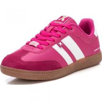 Zapatilla Casual de Mujer Xti 143485 en Fucsia, Plano con Cordones, Talla 35