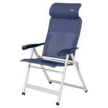 Silla plegable Crespo Compact Luxus con cabeza extraíble - 7 posiciones - Forma Anatómica. - Aluminio - Silla de camping Luxus - 120 cm Respaldo - 4,8 Kilo Fácil - Stabielo - Aluminio Tubo ovalado 3433 - Silla - Color Azul - 14