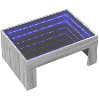 Mesa de centro con Infinity LED gris Sonoma 70x50x30 cm