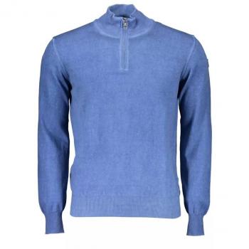 North Sails Blue Cotton Long Sleeve Half Zip Shirt - XXL