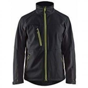 Fluorescent Black/Yellow Softshell Work Jacket 4XL